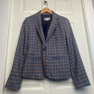 Merona Women's Plaid Houndstooth Blazer Wool Blend Size 4